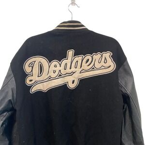 Jeff Hamilton LA Dodgers Leather Wool Varsity Jacket Men's Medium